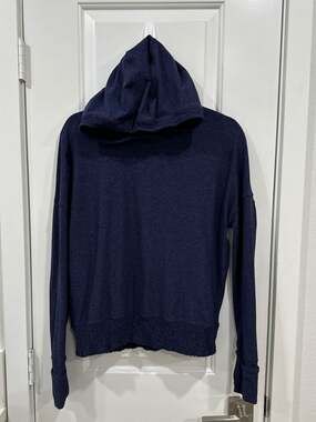 Lululemon Navy Blue Zen Garden Pullover Hoodie with Smocked Hem
